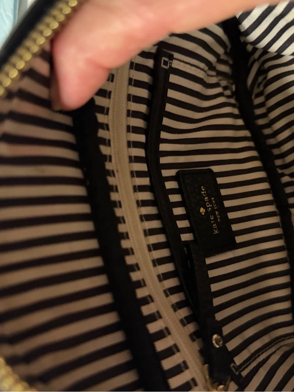 kate spade Black Leather Crossbody Belt Bag with Gold Hardware